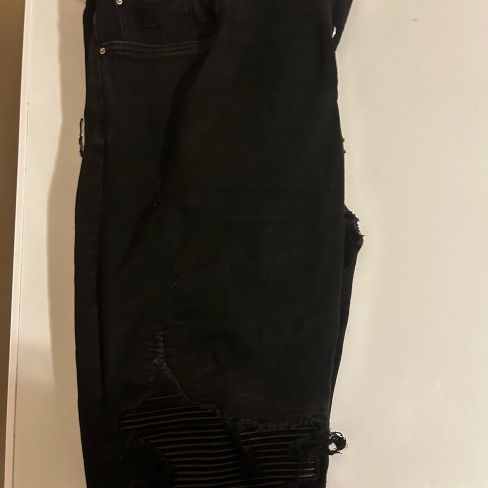 AMIRI Black Distressed Skinny Jeans